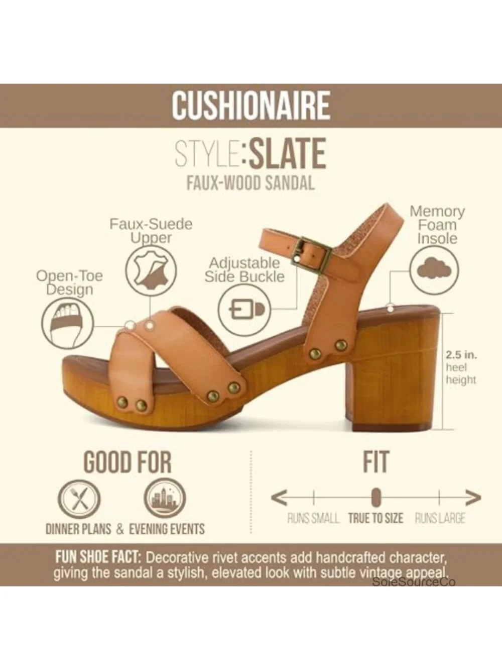 Faux Wooden Heel Platform Sandals with Chunky Heels Wide Widths
